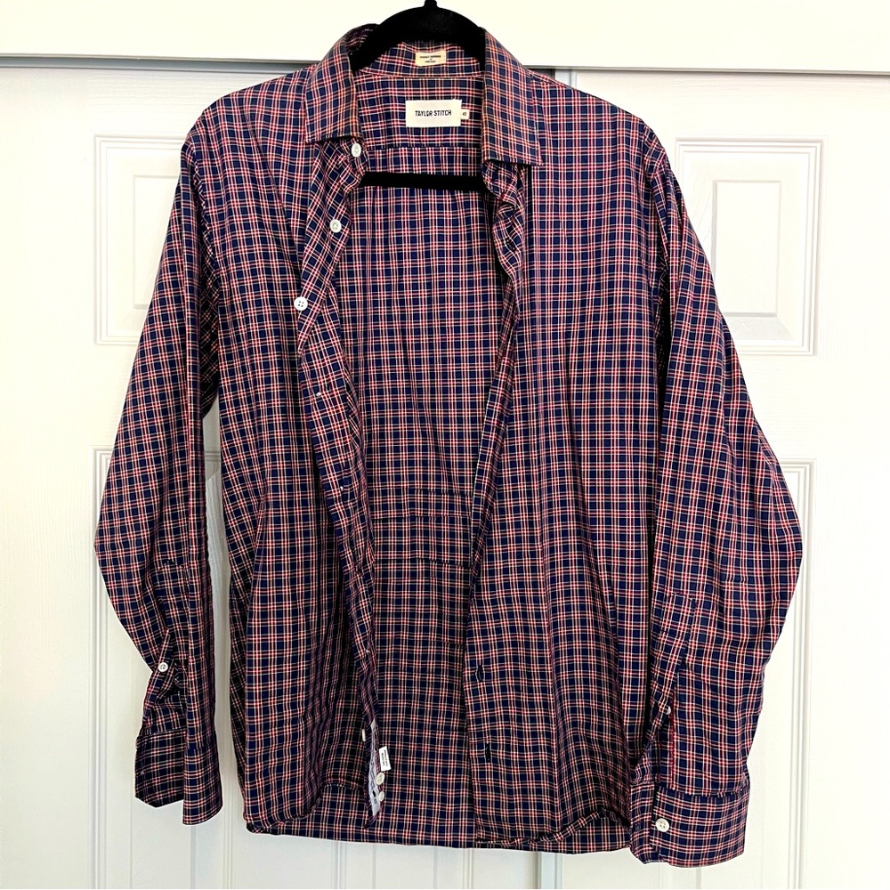 Taylor Stitch Red and Blue Checkered Men's Shirt